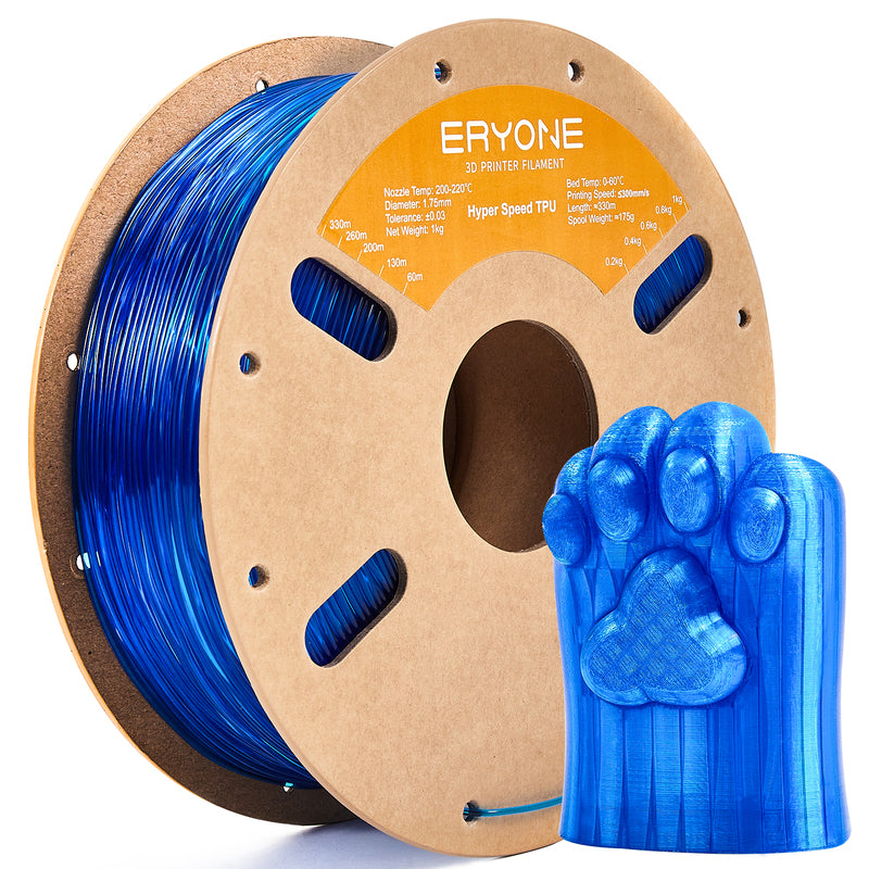 Filament pour imprimante 3D ERYONE 1.75mm TPU, précision dimensionnelle +/- 0.05 mm, 0.5kg (1.1 LB) / Bobine