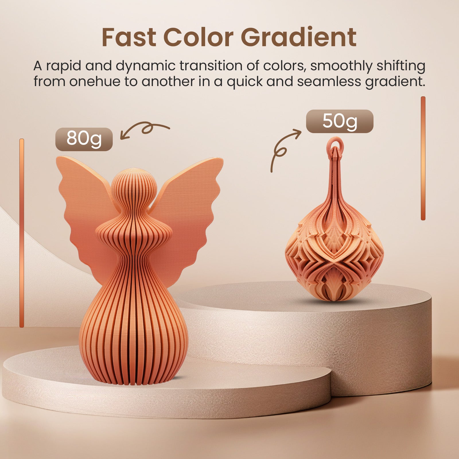 ERYON High Speed Matte Dual-Color PLA Filament for 3D Printers,1kg (2.2LBS)/Spool 1.75mm,Accuracy +/- 0.03 mm