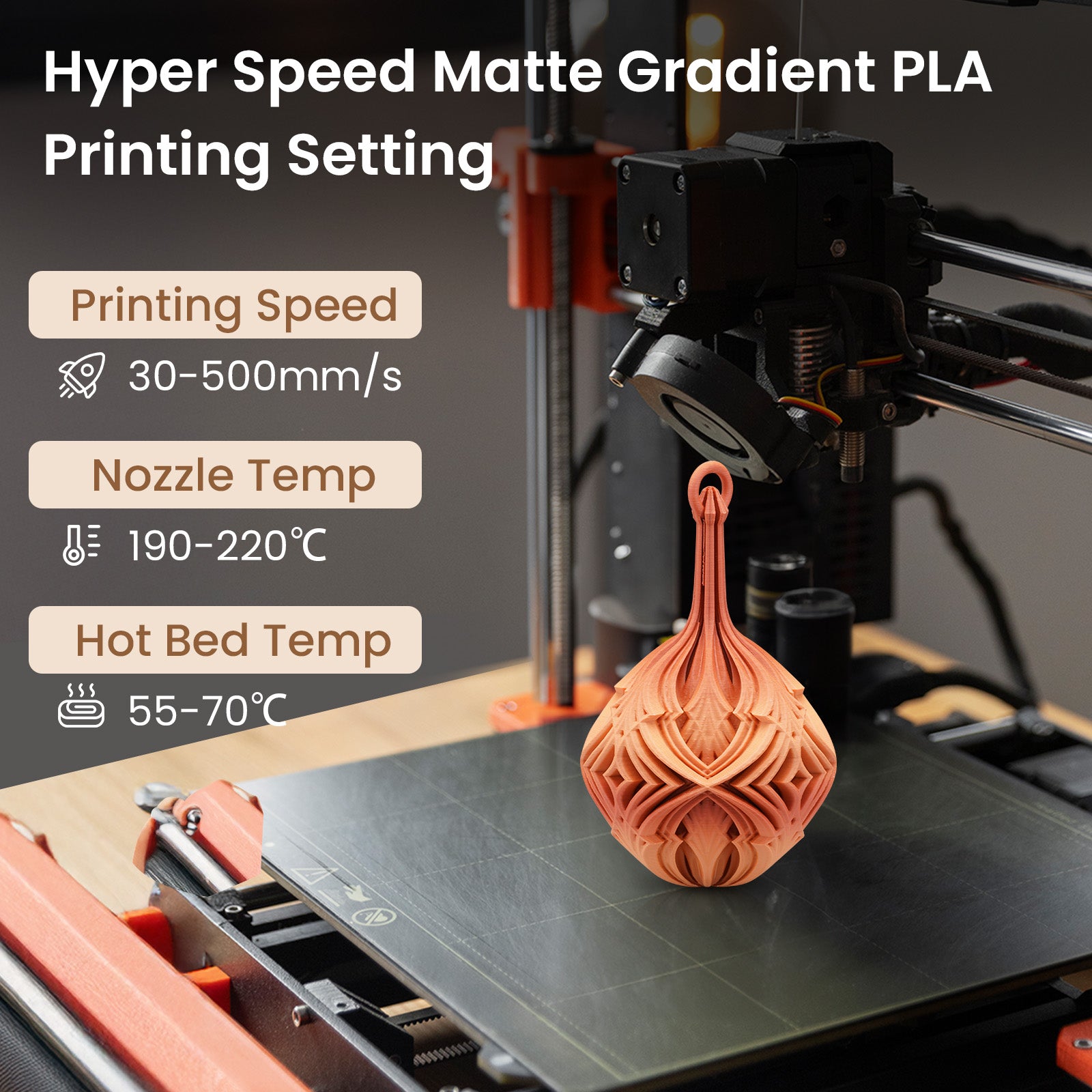 ERYON High Speed Matte Dual-Color PLA Filament for 3D Printers,1kg (2.2LBS)/Spool 1.75mm,Accuracy +/- 0.03 mm