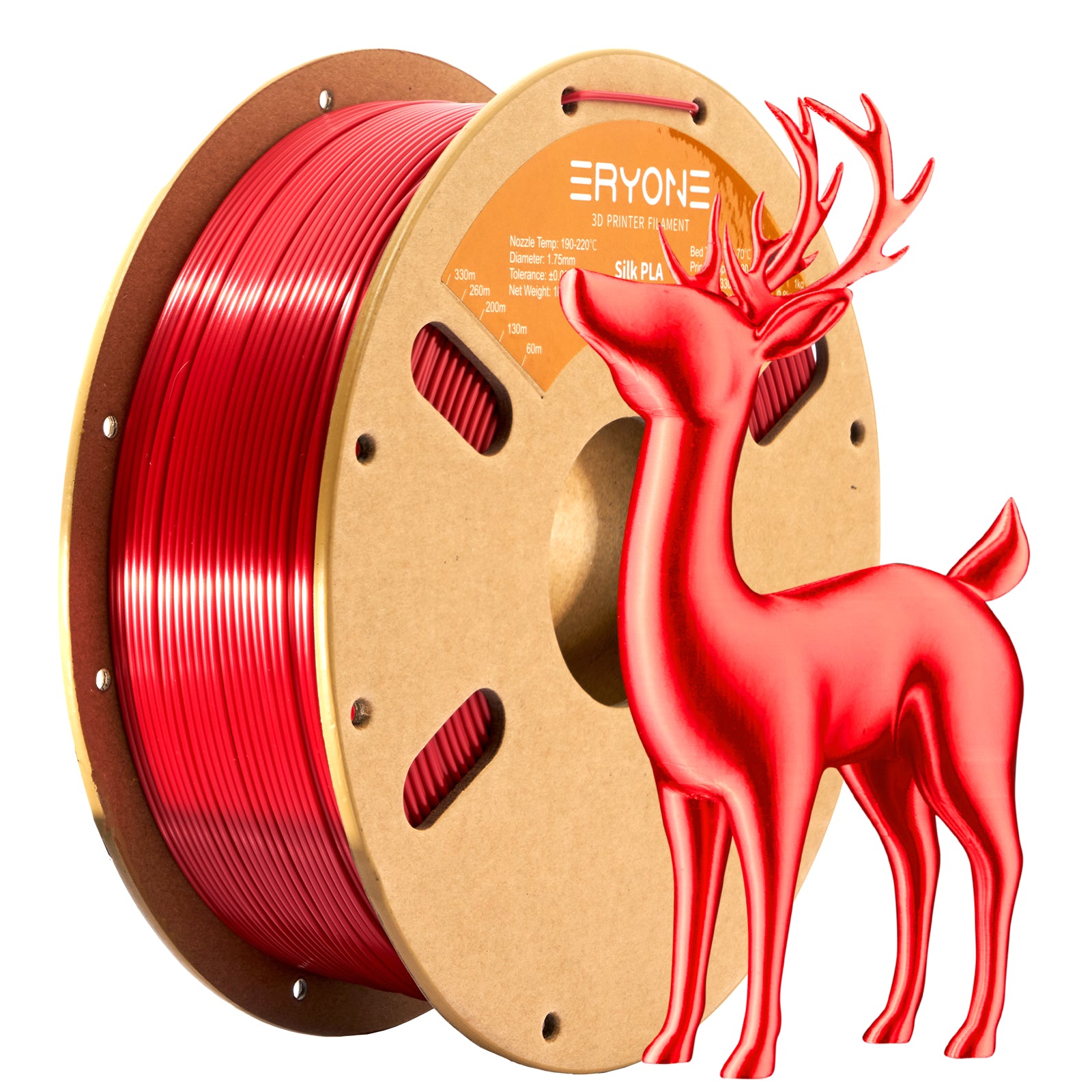 ERYONE Ultra Silk PLA Filament pour imprimante 3D 1.75mm, précision dimensionnelle +/- 0.05 mm, 1kg (2.2LBS) / Bobine (plus brillant et plus éclatant que la soie PLA)