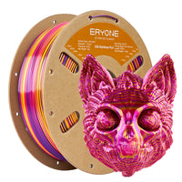 PLA Silk Triple-Color Filament - 1.75mm±0.03mm (1kg) - 1 KG / Twisted Rainbow-Fire-Red&Gold&Purple