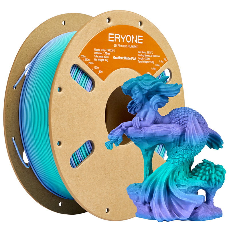 ERYONE 1kg (2.2LBS)/Spool 1.75mm Matte Dual-Color PLA Filament for 3D Printers,Accuracy +/- 0.03 mm