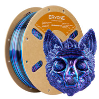 PLA Silk Triple-Color Filament - 1.75mm±0.03mm (1kg) - 1 KG / Twisted Rainbow-Shadow-Black&Blue&Purple