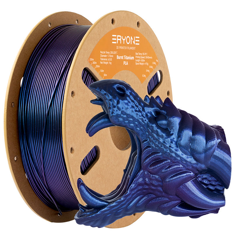 ERYONE PLA Burt Titanium 3D Printer Filament 1.75mm, Dimensional Accuracy +/- 0.05 mm 1kg (2.2LBS)/Spool