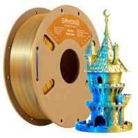PLA  Silk Dual-Color Filament - 1.75mm±0.03mm (1kg) - Blue green & Orange