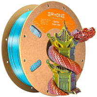 (Pre-Sale)PLA New Product Color Collection Filament,1kg，(MOQ:10 Rolls,Mixable) - Triple Color Silk-Jeweled Green & Orange & Gold-1kg