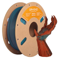 PLA  Matte Dual-Color Filament - 1.75mm±0.03mm (1kg) - Blue Green & Burnt Orange