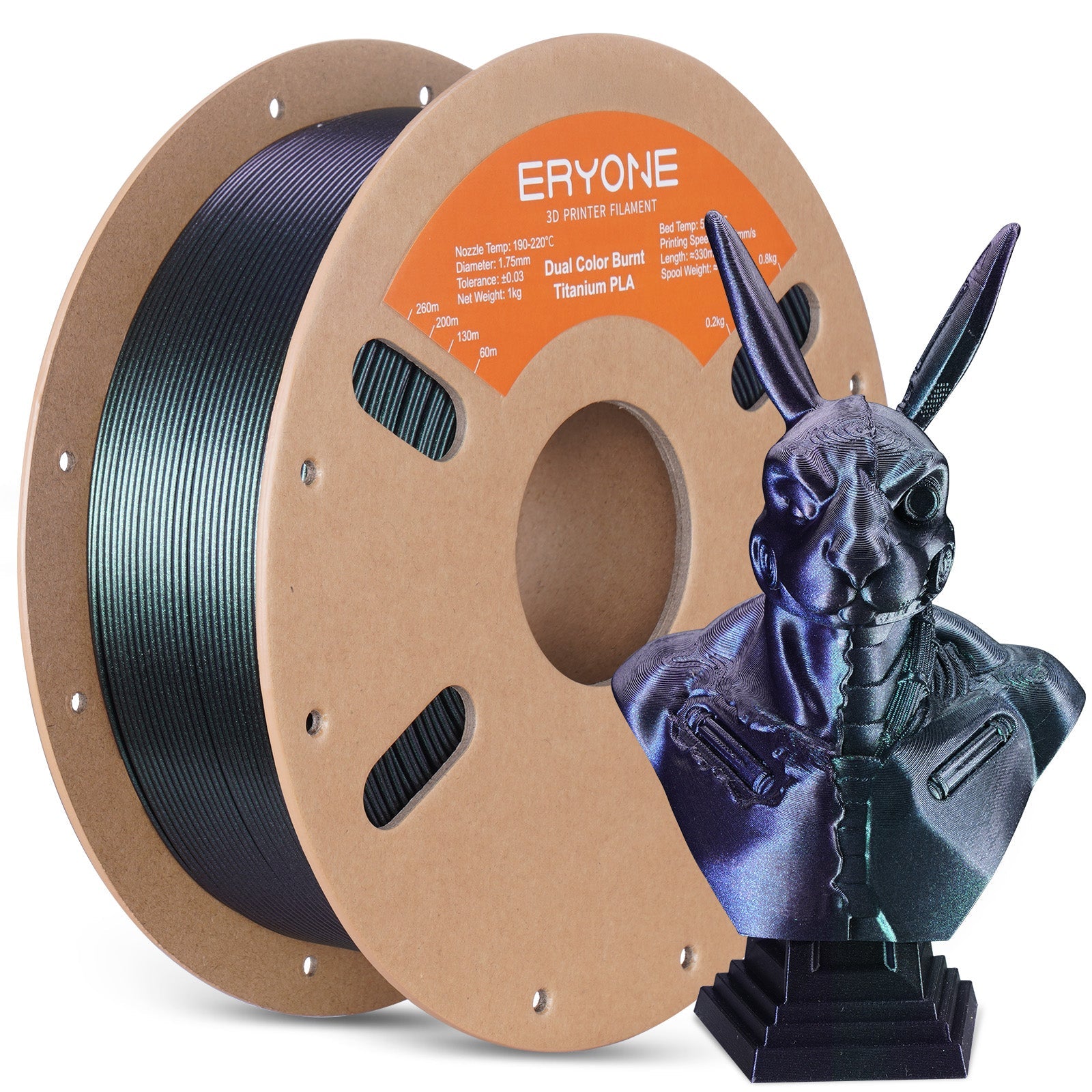 PLA Burnt Titanium Dual Filament - 1.75mm±0.03mm (1kg)
