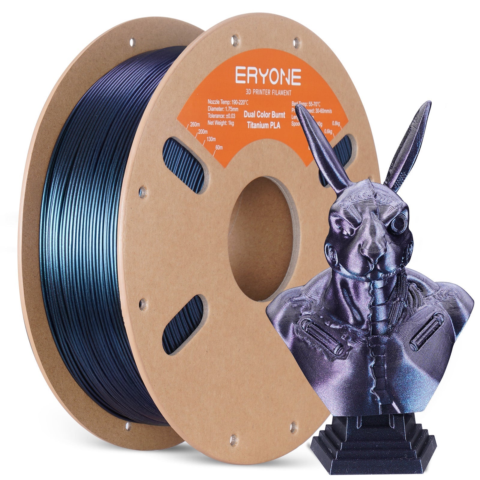 PLA Burnt Titanium Dual Filament - 1.75mm±0.03mm (1kg)