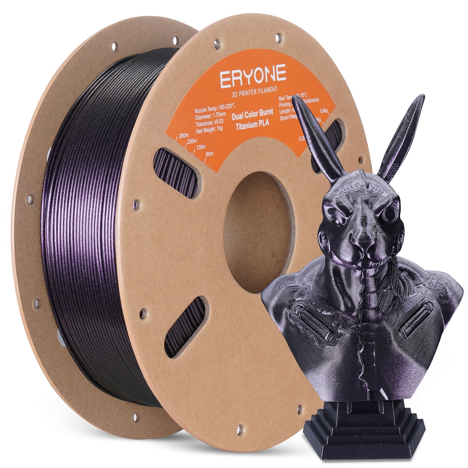PLA Burnt Titanium Dual Filament - 1.75mm±0.03mm (1kg)