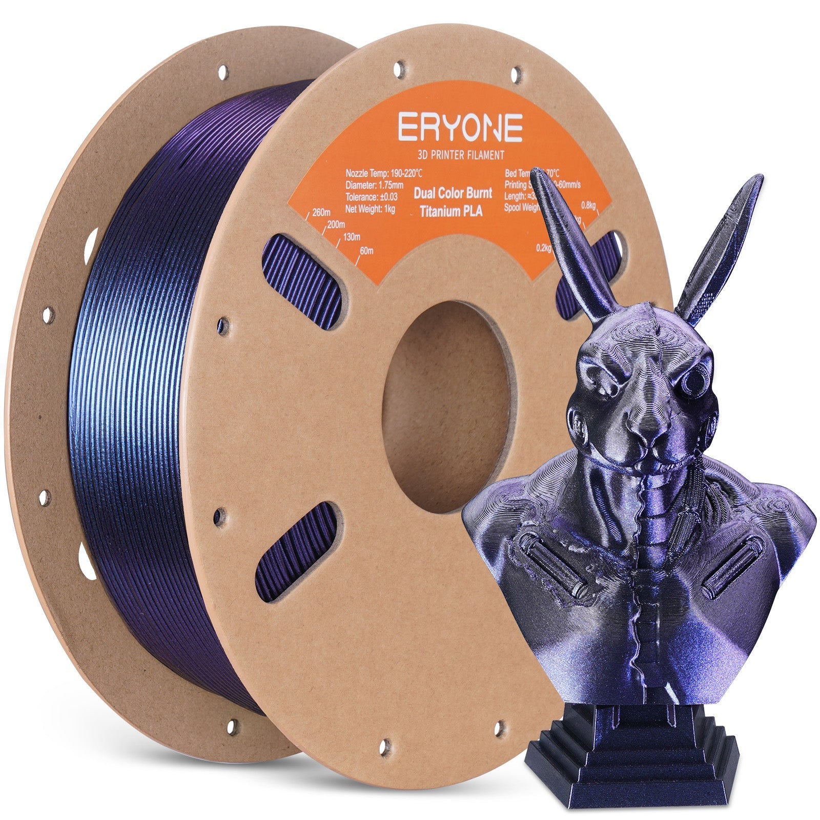 PLA Burnt Titanium Dual Filament - 1.75mm±0.03mm (1kg)