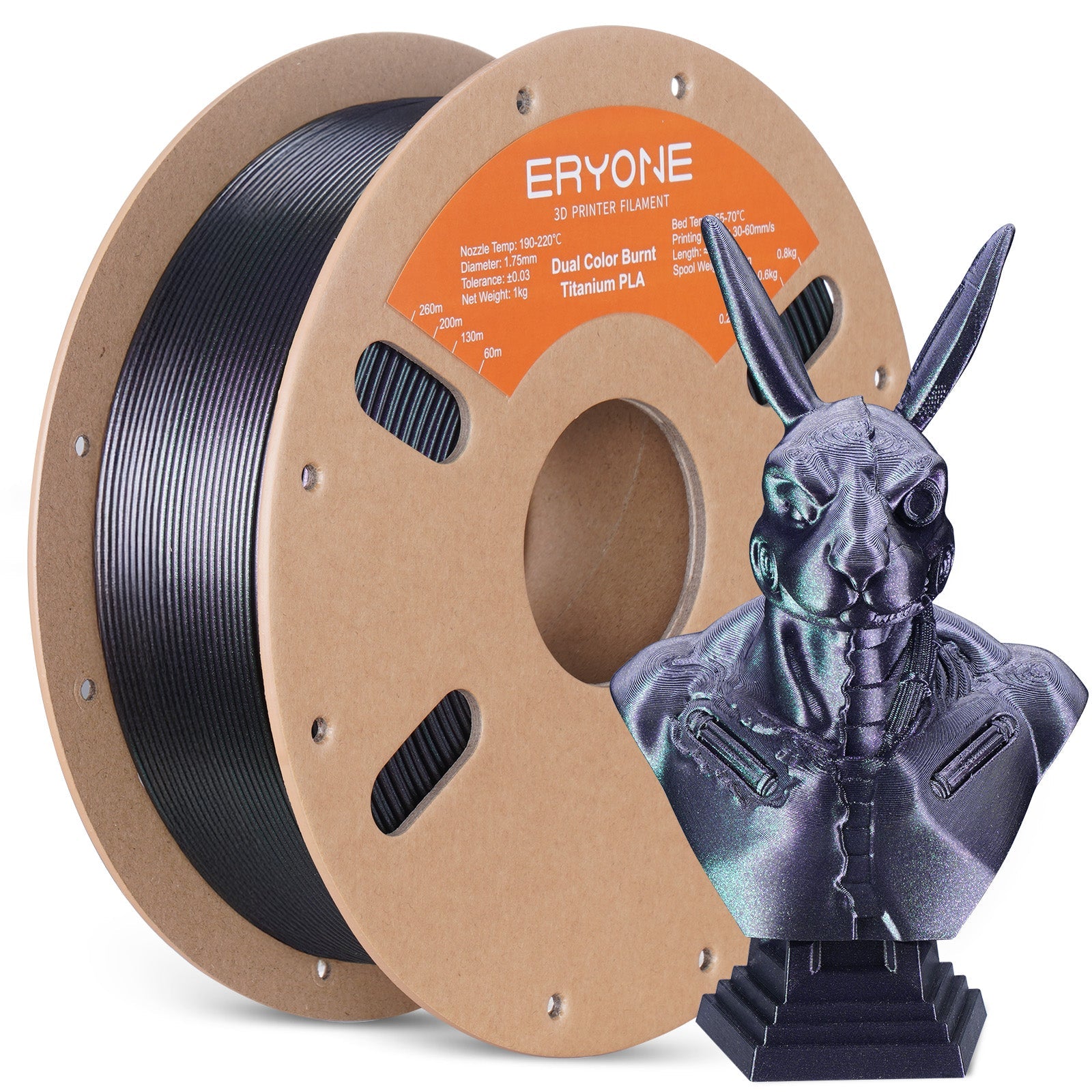 PLA Burnt Titanium Dual Filament - 1.75mm±0.03mm (1kg)