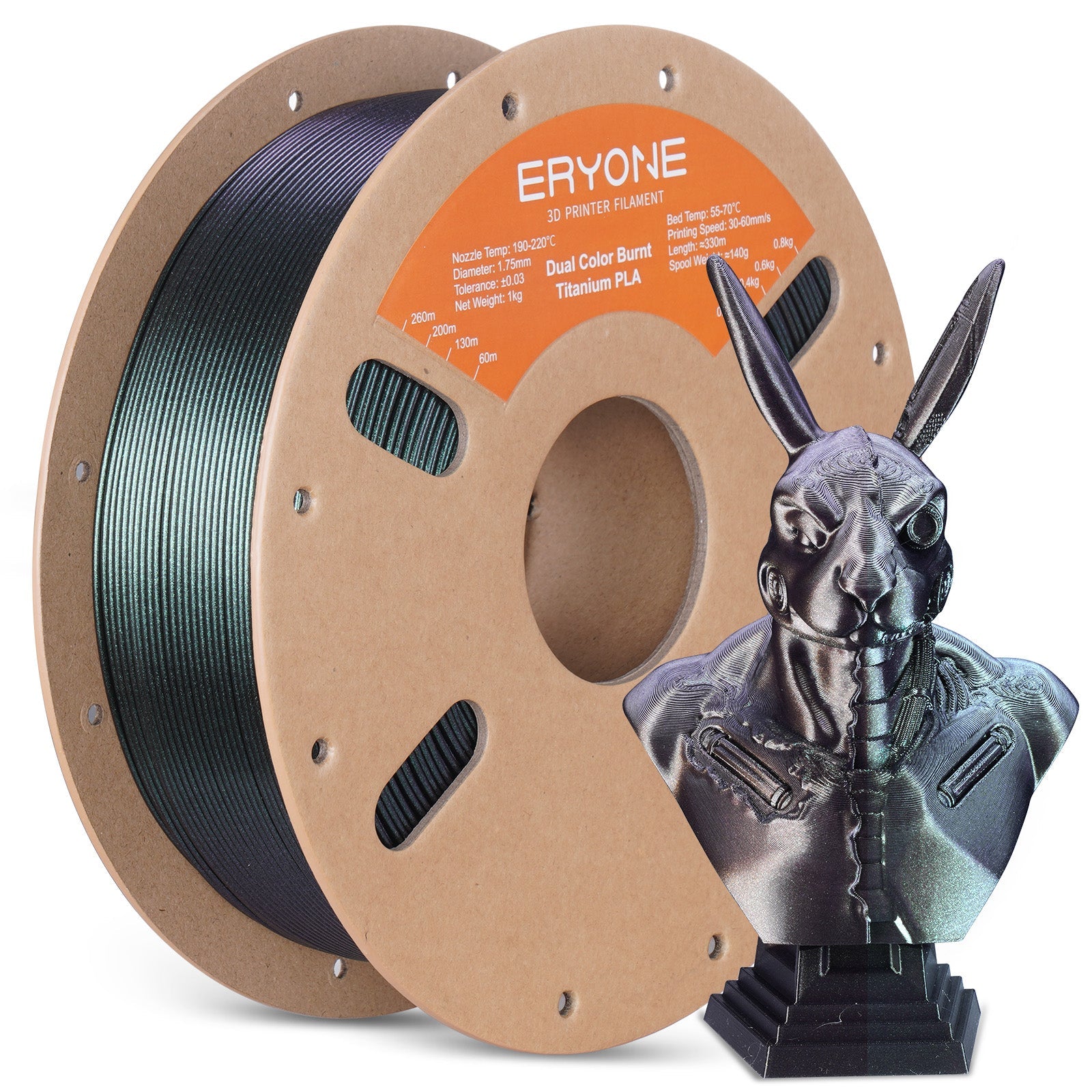 PLA Burnt Titanium Dual Filament - 1.75mm±0.03mm (1kg)