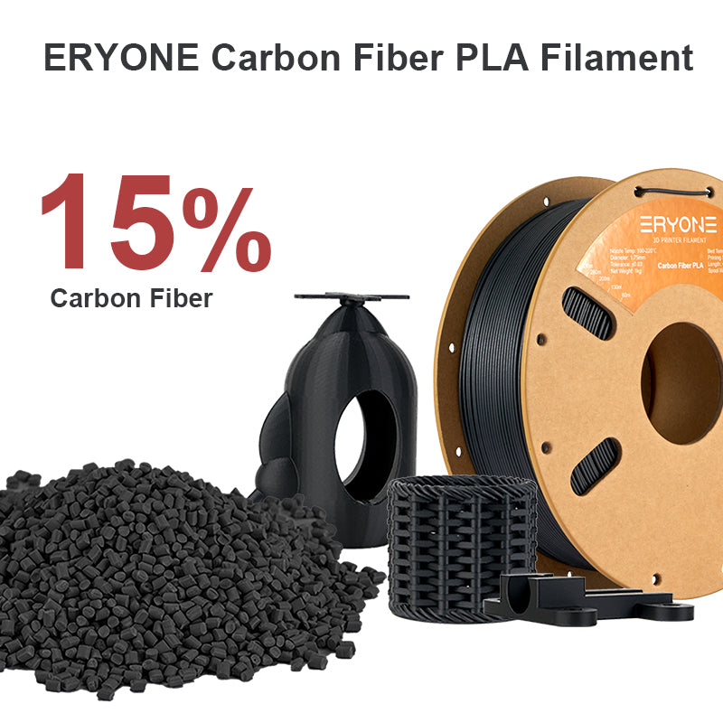 Filament pour imprimante 3D PLA en fibre de carbone ERYONE 1.75mm, précision dimensionnelle +/- 0.05 mm 1kg (2.2LBS)/Pool