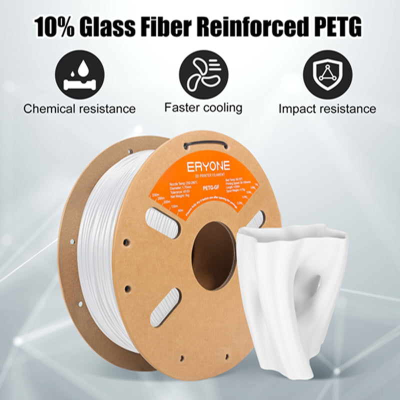 ERYONE PETG Fiberglass Filament, 1.75mm ±0.03mm Filament for 3D Printer, 1KG(2.2LBS)/ Spool