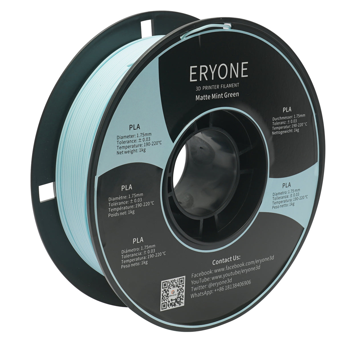 ERYONE Filament PLA bicolore double 1,75 mm, filament pour imprimante 3D,  bobine de 1 kg +/- 0,02 mm, bleu soie et vert : : Commerce,  Industrie et Science