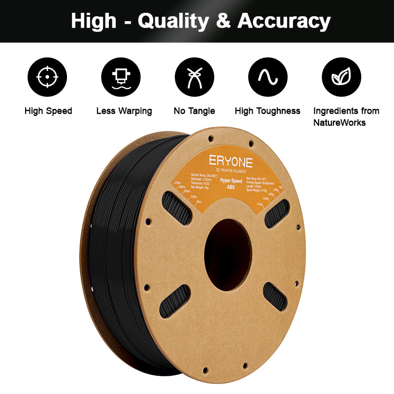 ERYONE High Speed ABS 3D Printer Filament 1.75mm, Dimensional Accuracy +/- 0.05 mm 1kg (2.2LBS)/Spool