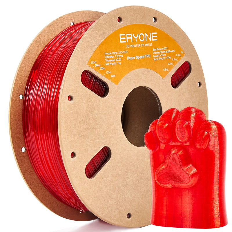 Filament pour imprimante 3D ERYONE 1.75mm TPU, précision dimensionnelle +/- 0.05 mm, 0.5kg (1.1 LB) / Bobine