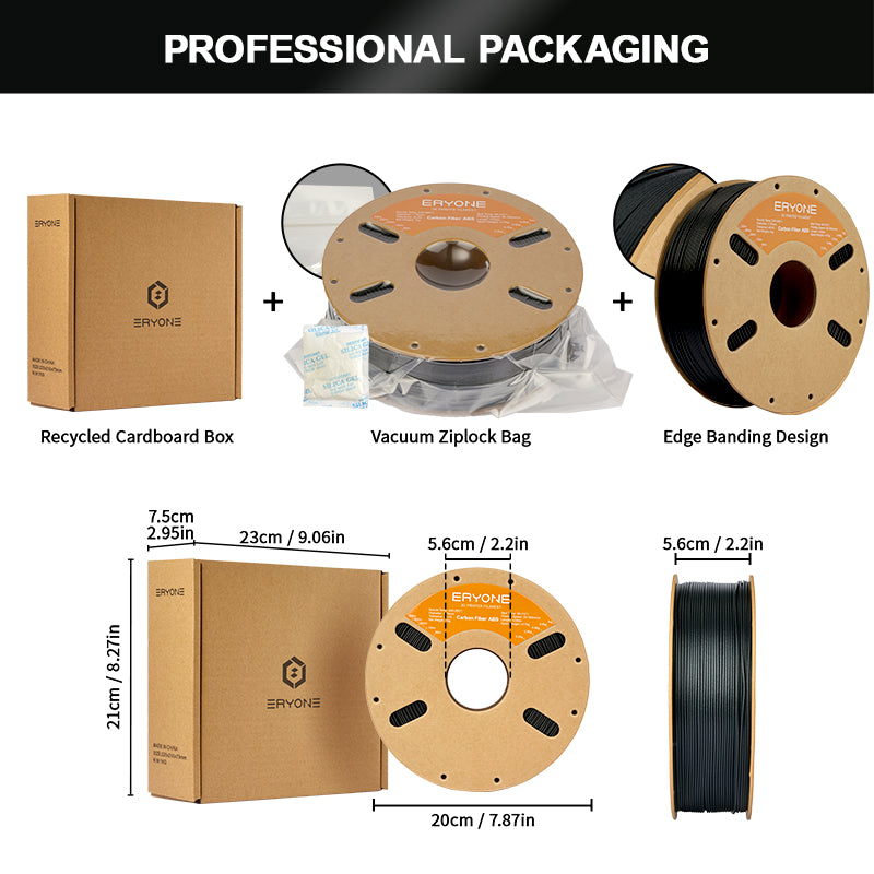 Filament ABS ERYONE pour imprimante 3D 1.75mm, précision dimensionnelle +/- 0.05 mm 1kg (2.2LBS)/Pool