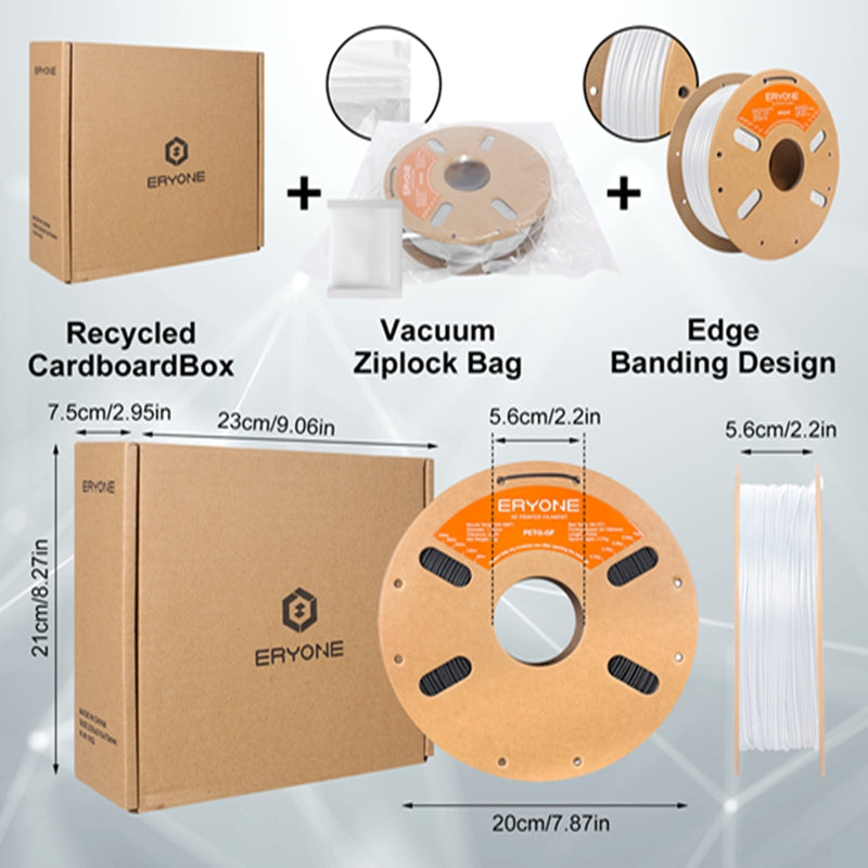 ERYONE PETG Fiberglass Filament, 1.75mm ±0.03mm Filament for 3D Printer, 1KG(2.2LBS)/ Spool