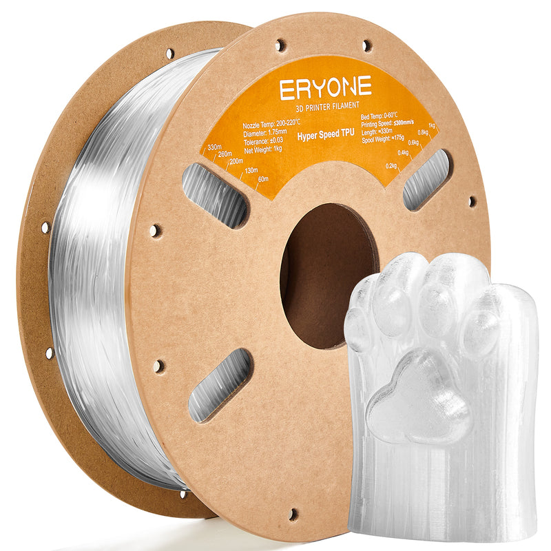 Filament pour imprimante 3D ERYONE 1.75mm TPU, précision dimensionnelle +/- 0.05 mm, 0.5kg (1.1 LB) / Bobine