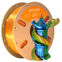 (Pre-sale) PLA All Series Filament - 1.75mm±0.03mm (1kg)  (MOQ:20 Rolls,Mixable) - Triple-Color Silk-ORANGE&BLUE&GREEN