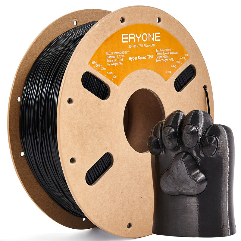 Filament pour imprimante 3D ERYONE 1.75mm TPU, précision dimensionnelle +/- 0.05 mm, 0.5kg (1.1 LB) / Bobine