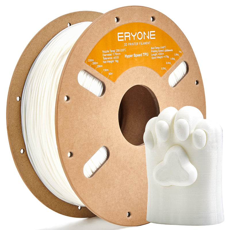 Filament pour imprimante 3D ERYONE 1.75mm TPU, précision dimensionnelle +/- 0.05 mm, 0.5kg (1.1 LB) / Bobine