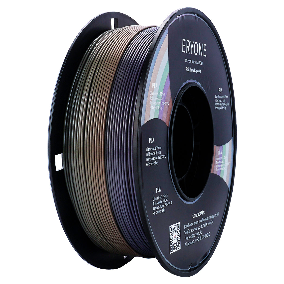 ERYONE Rainbow Filament PLA 1.75mm Filament for 3D Printer 1kg /Spool