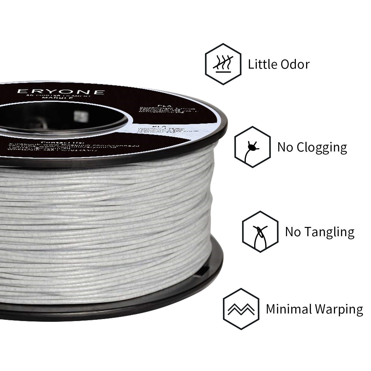 ERYONE Filament PLA Marbre 1.75mm, Filament d'impression 3D PLA pour imprimante/stylet 3D FDM, 1kg 1 bobine