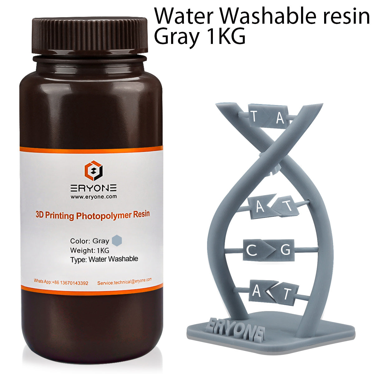 ERYONE Water Washable 3D Printer Resin 1KG