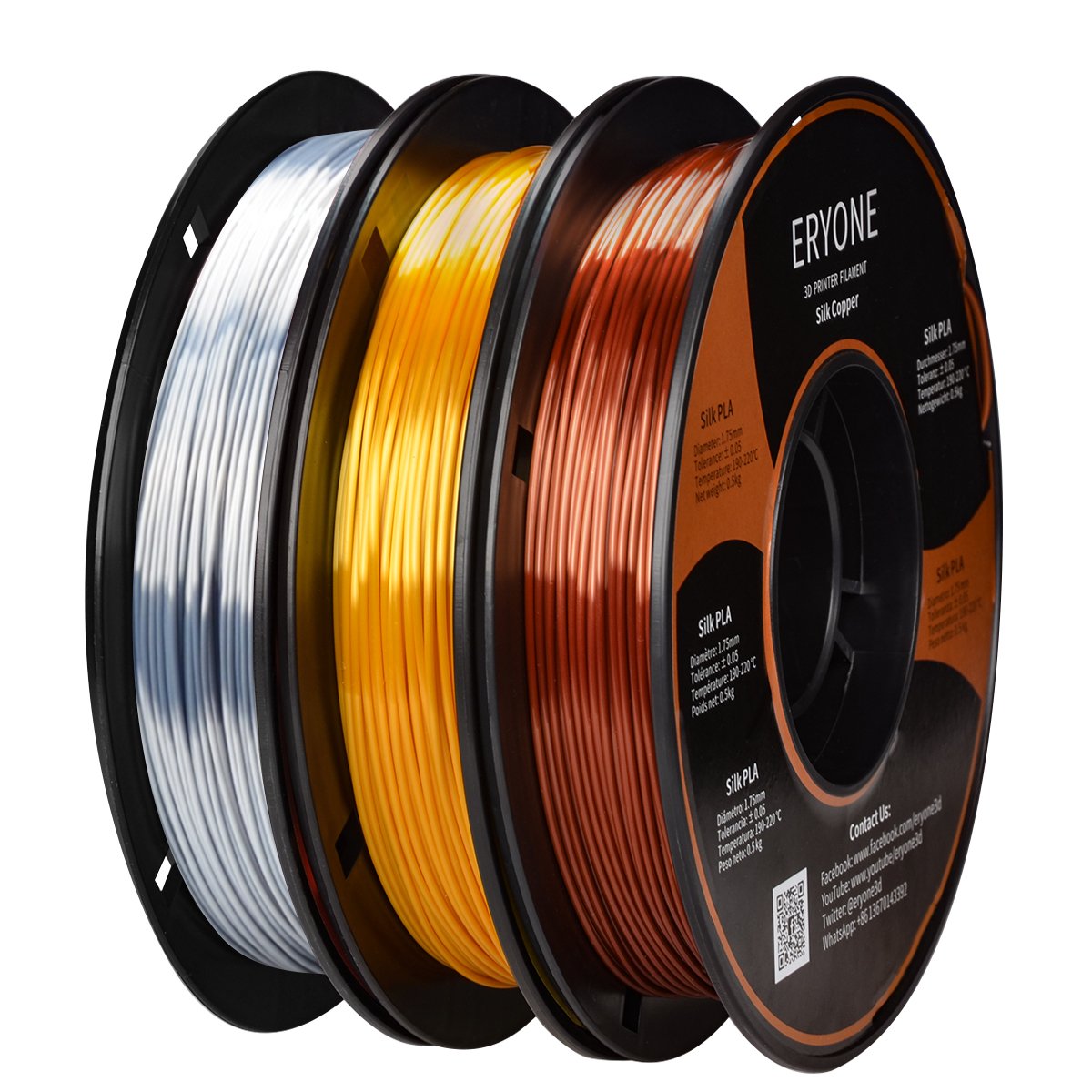 ERYONE Filament PLA bicolore double 1,75 mm, filament pour imprimante 3D,  bobine de 1 kg +/- 0,02 mm, bleu soie et vert : : Commerce,  Industrie et Science