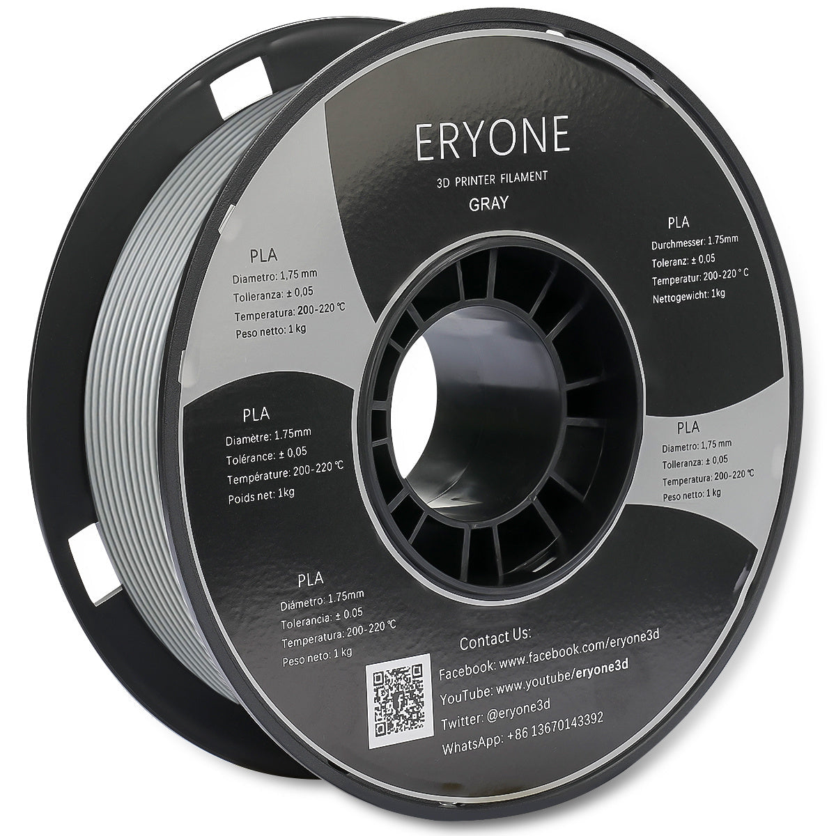 ERYONE Filament PLA bicolore mat 1,75 mm pour imprimante 3D, 1 kg (2,2  lb)/bobine, Blanc noir mat - Leblog3d comparateur et tests imprimantes 3D  et graveurs lasers