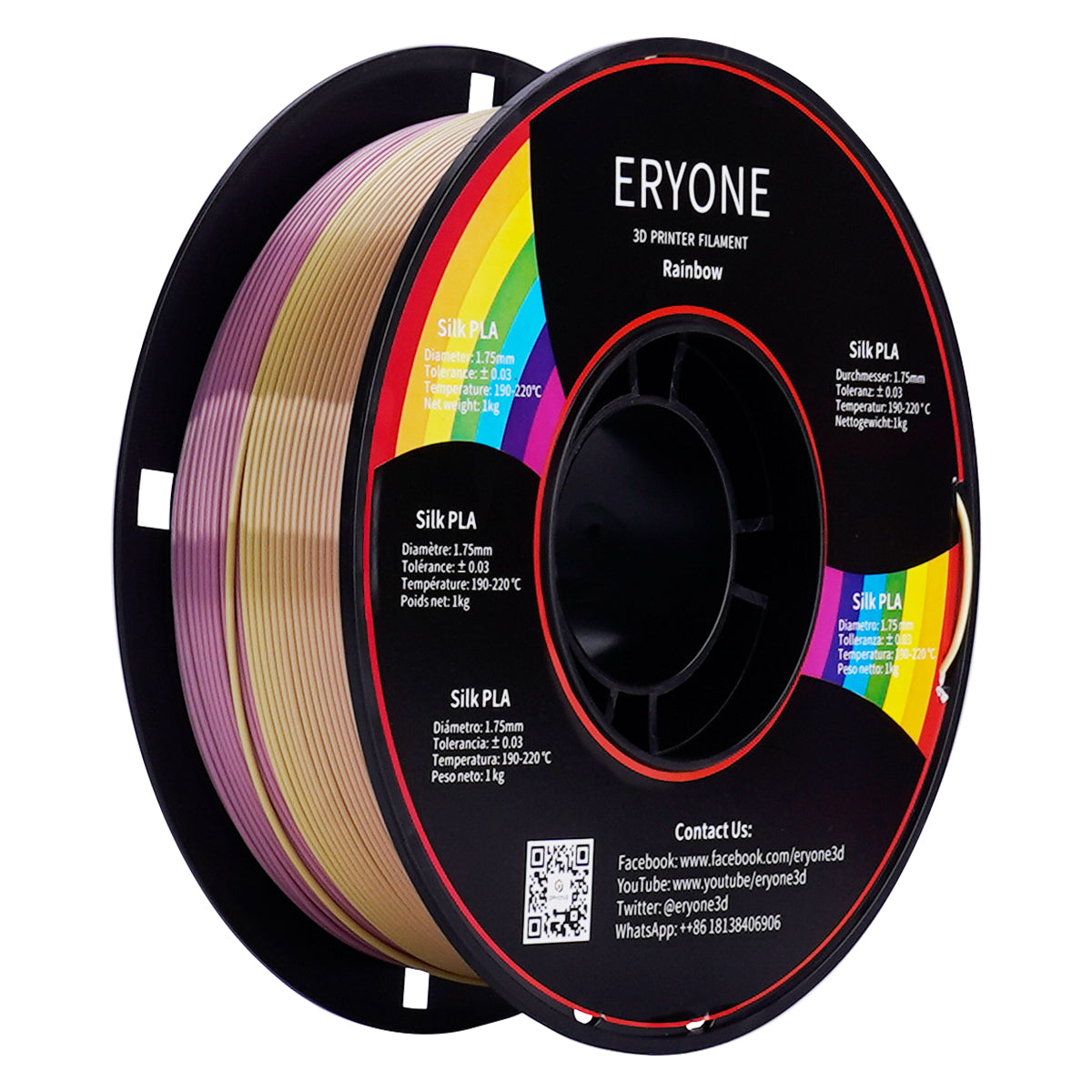 Eono Filament PLA de coextrusion de filament triple couleur 1,75 mm pour  imprimante 3D et stylo 3D, PLA multicolore comme l'arc-en-ciel, 2,2 lb (1  kg). Soie PLA Rouge/Or/Bleu : : Commerce, Industrie